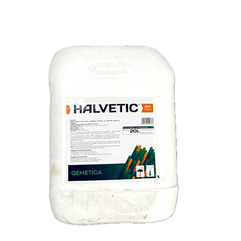 Halvetic 20L, Erbicid Total Sistemic, Post Emergent, Neselectiv, Glifosat Concentratie Redusa (Buruieni Monocotiledonate Si Dicotiledonate, Anuale Si Perene)