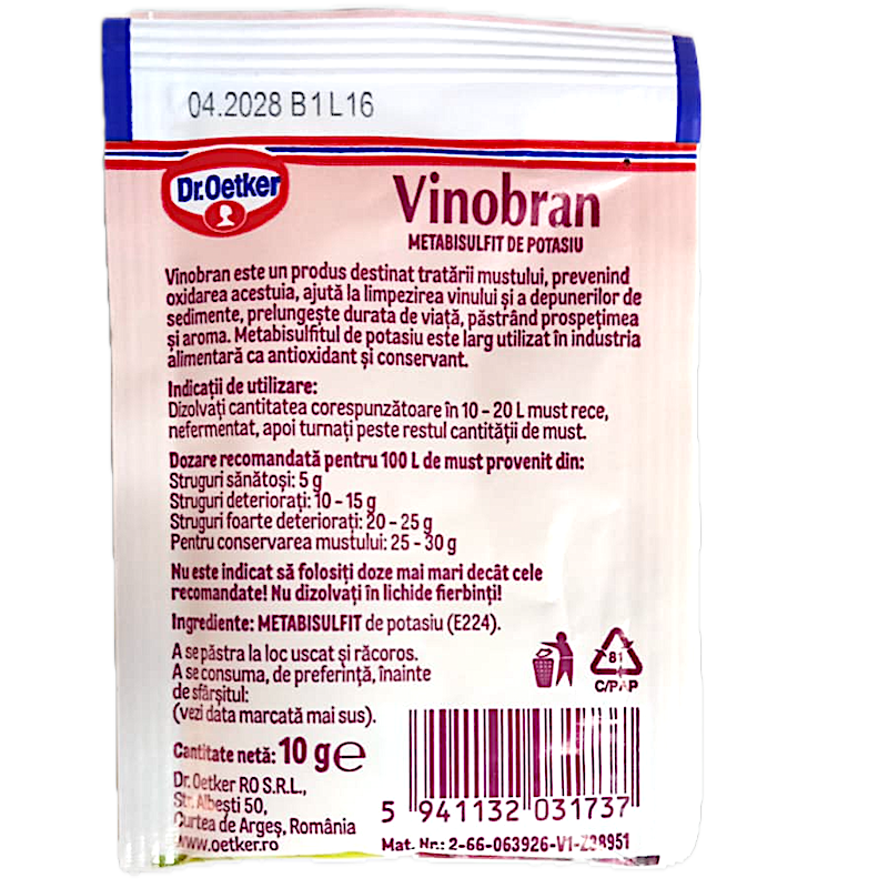 Vinobran 10 Gr, Antioxidant Vin/Must, Dr.oetker