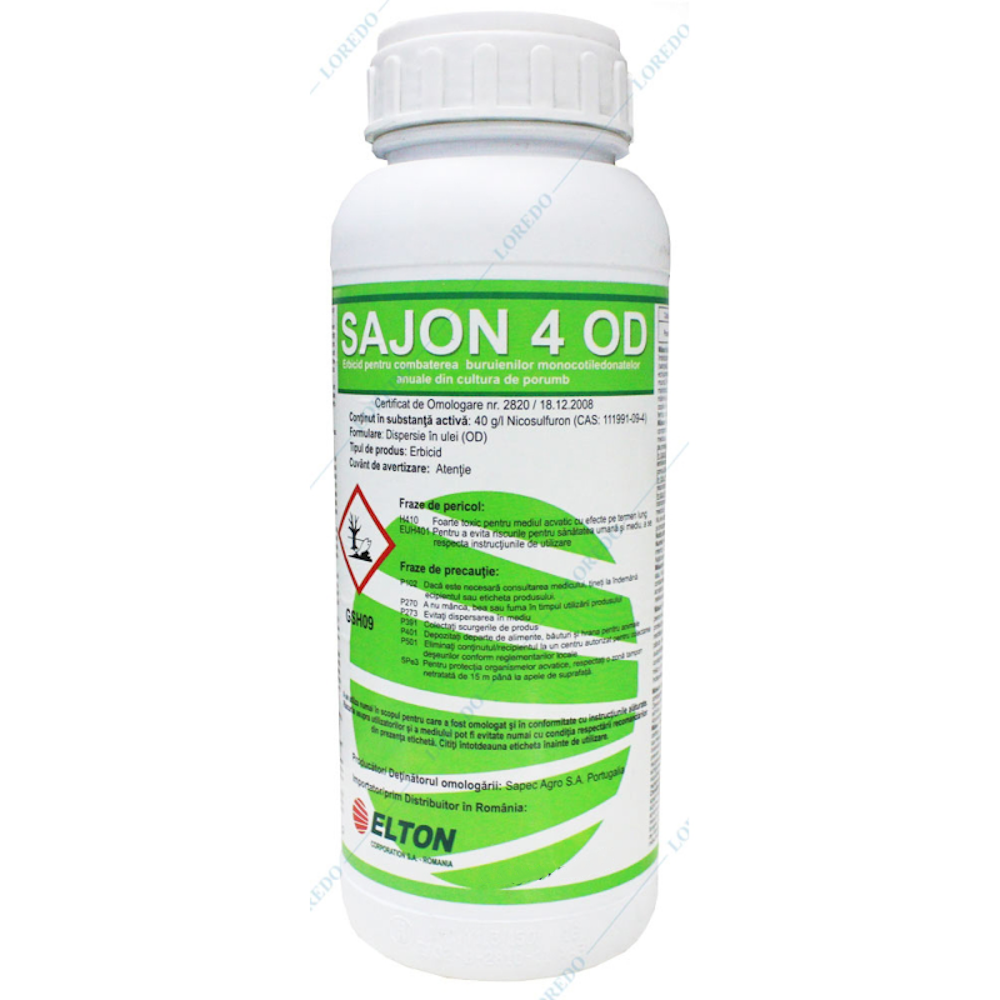 Sajon 4Od 250 Ml, Erbicid Sistemic Selectiv Porumb, Ascenza, Buruieni Cu Frunza Ingusta/ Monocotiledonate Anuale (Mohor, Iarba Barboasa, Costrei)