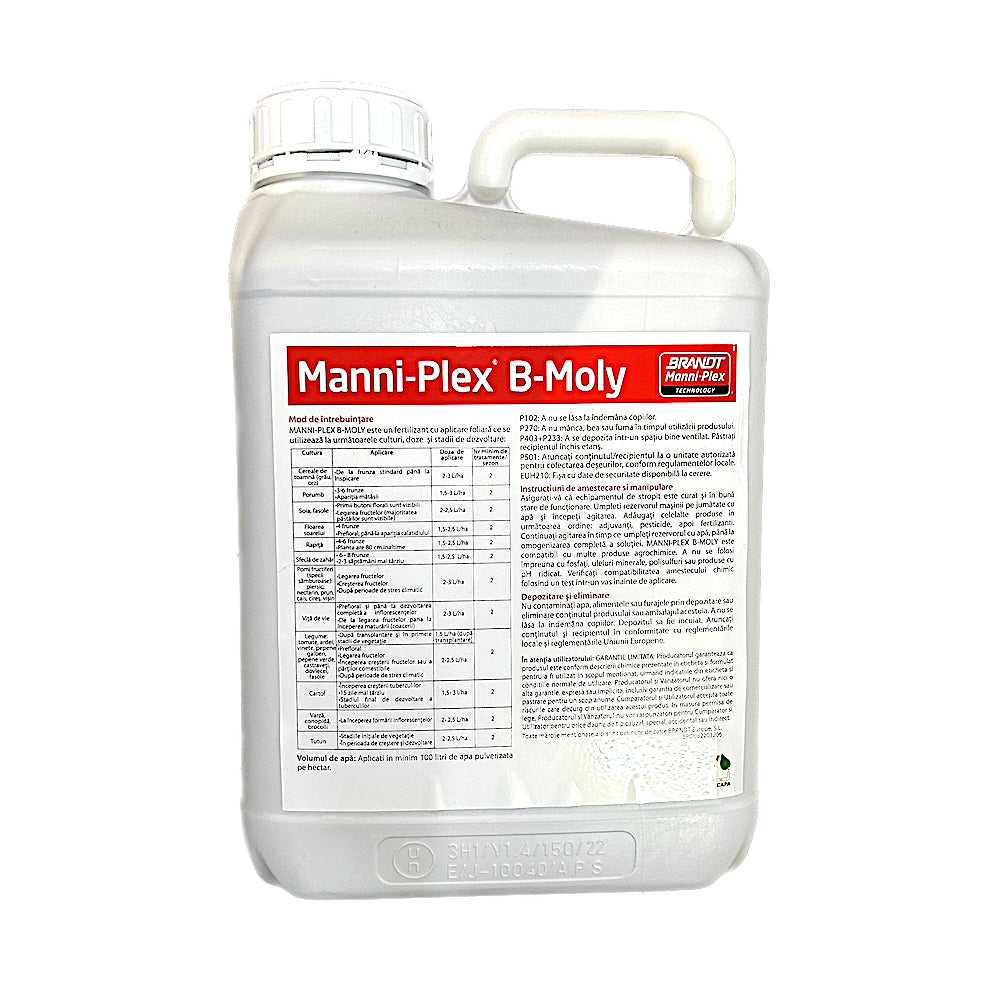 Brandt Manni Plex B Molly 5L, Ingrasamant Foliar Lichid Pe Baza De Bor Si Molibden