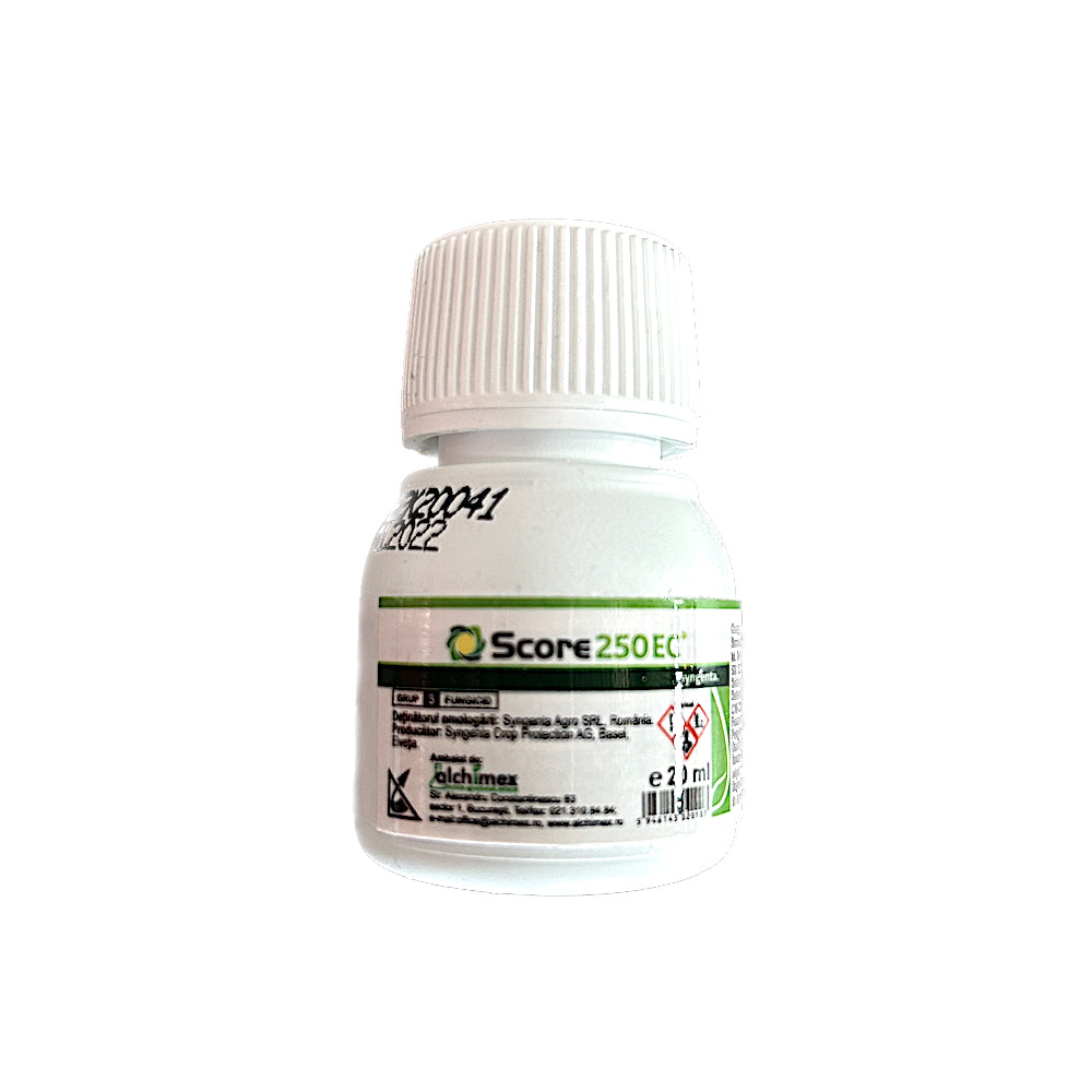 Score 250Ec 20 Ml, Fungicid Sistemic, Syngenta, Rapan, Monilioza, Fainare, Alternarioza, Basicarea Frunzelor; (Cais, Capsun, Cires, Mar, Piersic, Rapita, Sfecla Zahar, Tomate, Visin)