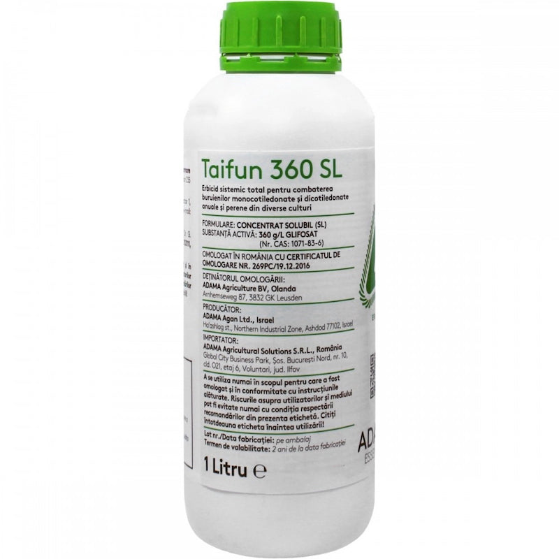 Taifun 360Sl 1L, Erbicid Total Sistemic, Post Emergent, Neselectiv, Glifosat (Buruieni Monocotiledonate Si Dicotiledonate, Anuale Si Perene)