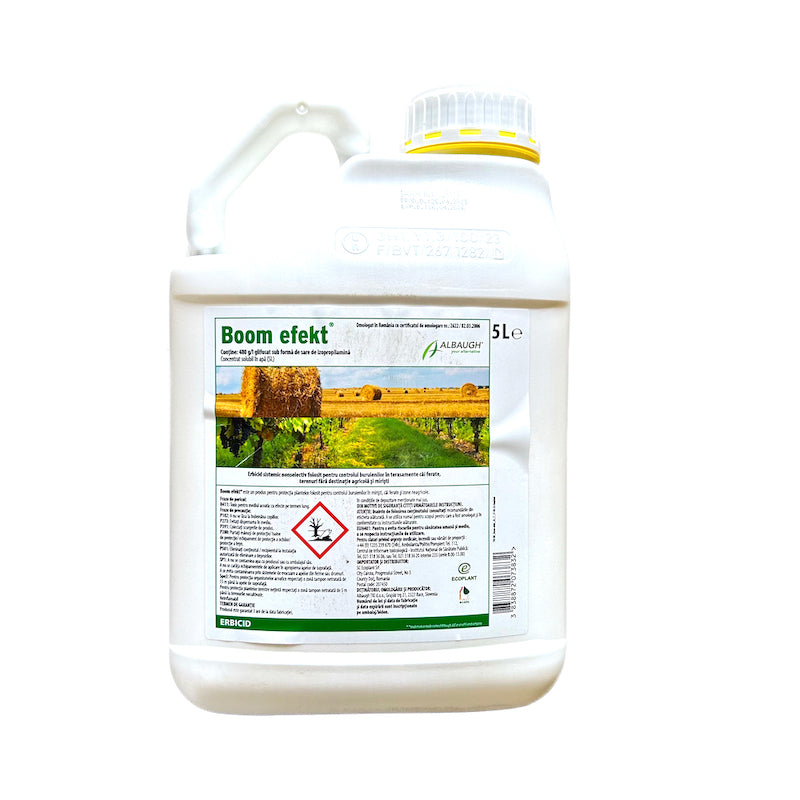 Boom Efekt 5 L, Erbicid Total Sistemic, Post Emergent, Neselectiv, Glifosat (Buruieni Monocotiledonate Si Dicotiledonate, Anuale Si Perene)