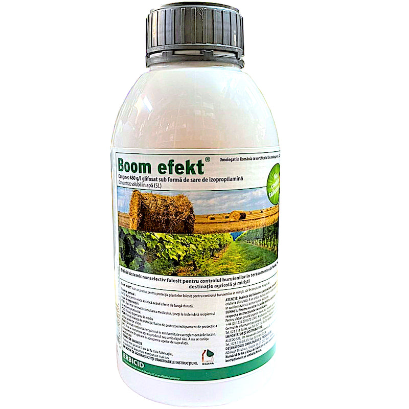 Boom Efekt 500 Ml, Erbicid Total Sistemic, Post Emergent, Neselectiv, Glifosat (Buruieni Monocotiledonate Si Dicotiledonate, Anuale Si Perene)
