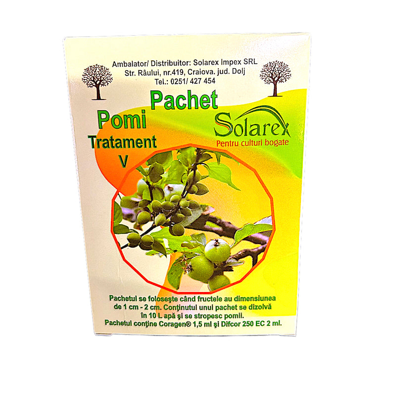 Pachet Stropirea 5 Pentru Pomi Pentru 10 L Apa, Solarex, Contine Coragen Si Difcor 250Ec