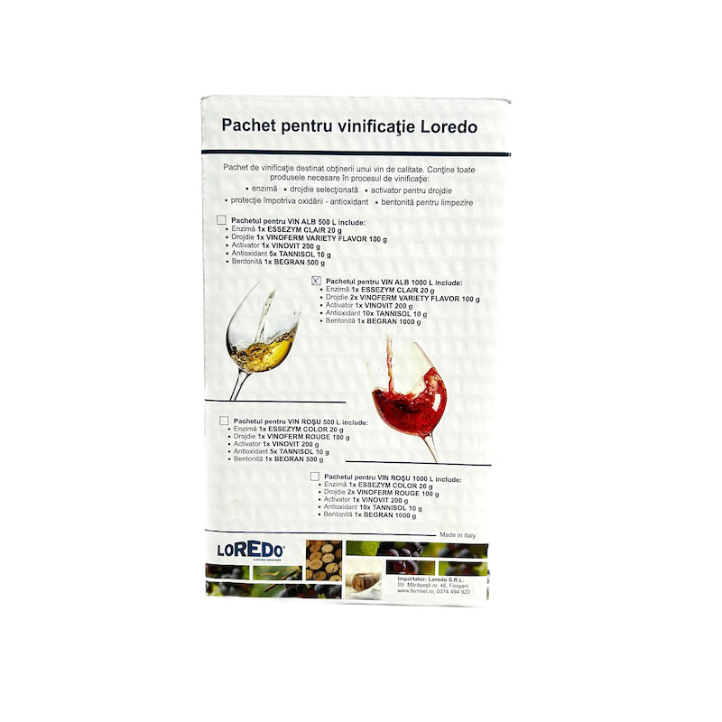 Pachet Vinificatie 1.000L Pentru Vin Alb-Loredo