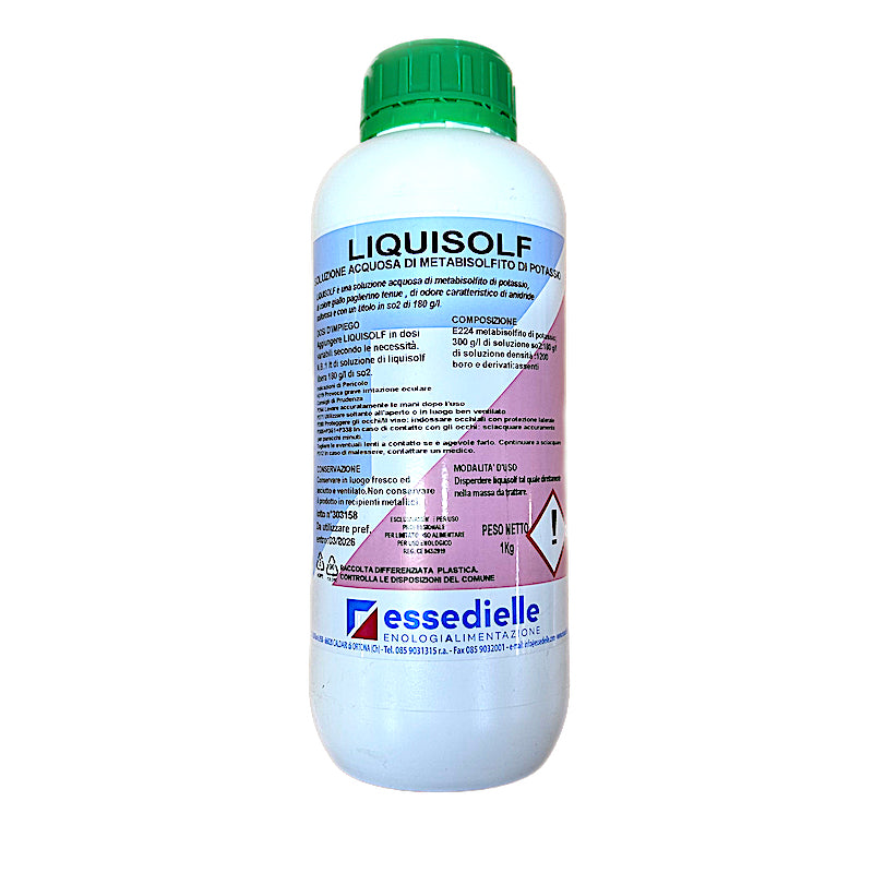 Liquisolf 1 Kg, Dioxid De Sulf Lichid Italian De Concentratie 18%, Essedielle, Conservant Vin, Miros Redus