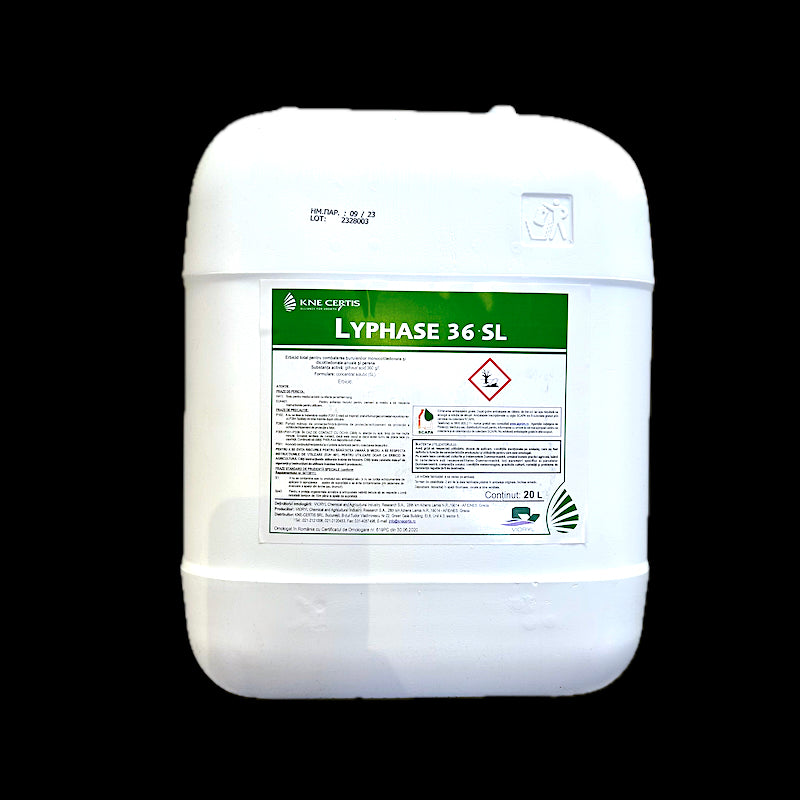 Lyphase 36Sl 20L, Erbicid Total Sistemic, Post Emergent, Neselectiv, Glifosat (Buruieni Monocotiledonate Si Dicotiledonate, Anuale Si Perene)