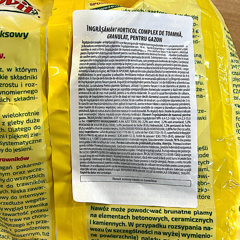 Florovit Ingrasamant De Toamna Pentru Gazon 3 Kg