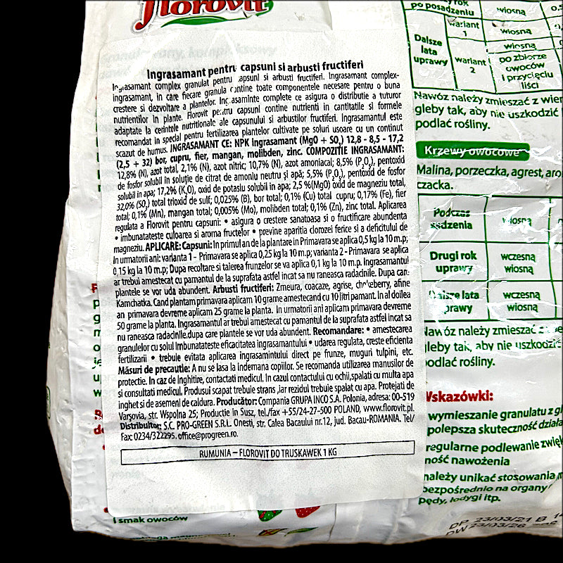 Florovit Ingrasamant Pentru Capsuni 1 Kg