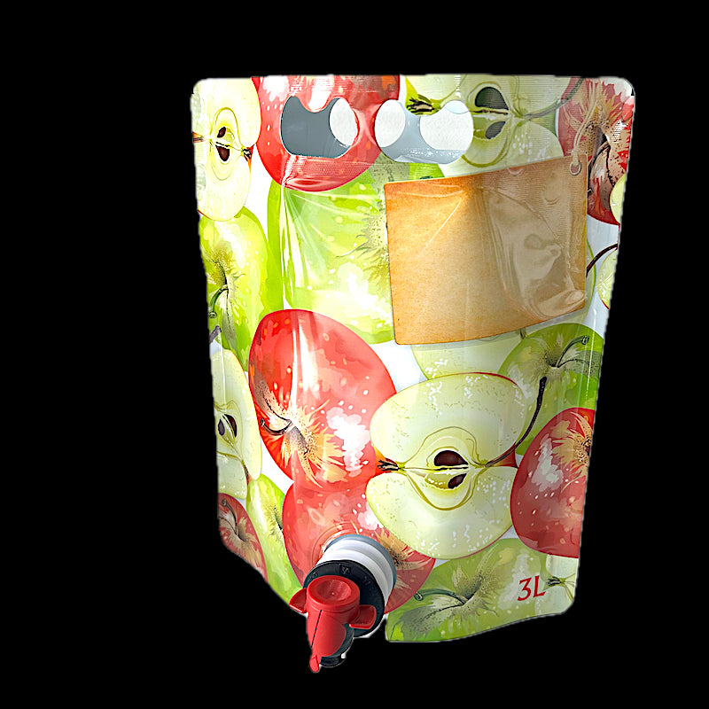 Punga Super Pouch 3L, Model Suc, Cu Mere Rosii Si Verzi