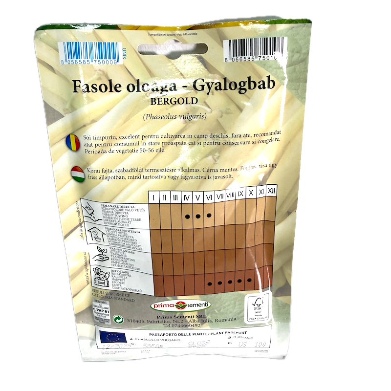 Seminte Fasole Oloaga Galbena Fideluta Bergold 100 Gr, Prima Sementi