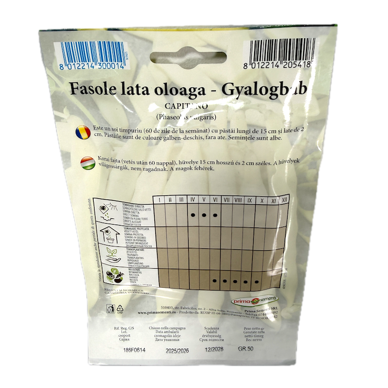 Seminte Fasole De Gradina Galbena, Lata, Oloaga Capitano 50 Gr, Prima Sementi