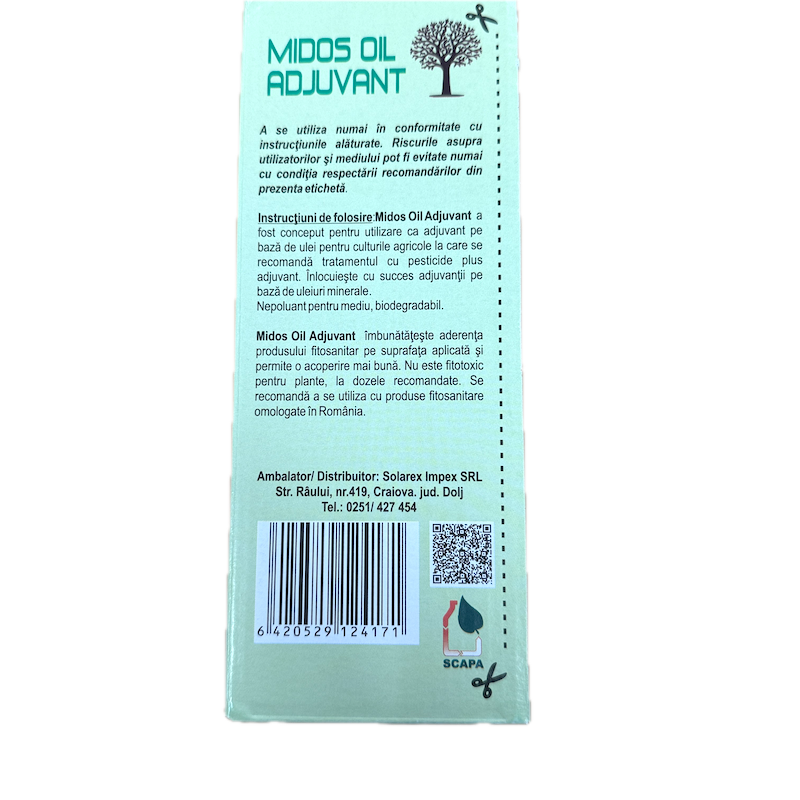 Pachet Ulei+Insecticid Pomi 50L Apa -Prima Stropire- Midos Oil Adjuvant 500 Ml + Insecticid Talent Blue 10 Ml
