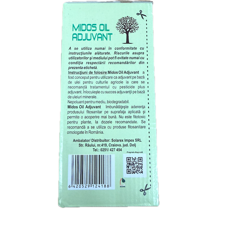 Pachet Ulei+Insecticid Pomi 100L Apa -Prima Stropire- Midos Oil Adjuvant 1L + Insecticid Talent Blue 20 Ml