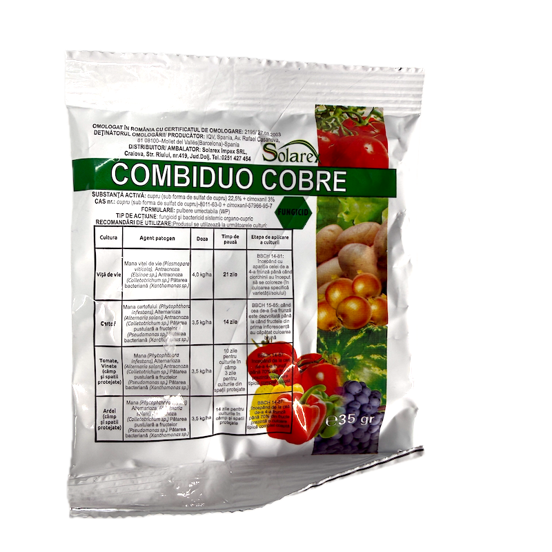 Combiduo Cobre 35 Gr, Fungicid Sistemic, Mana (Vita De Vie, Cartof, Ardei, Tomate, Vinete)