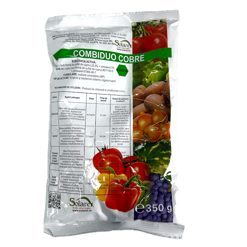 Combiduo Cobre 350 Gr, Fungicid Sistemic, Mana (Vita De Vie, Cartof, Ardei, Tomate, Vinete)