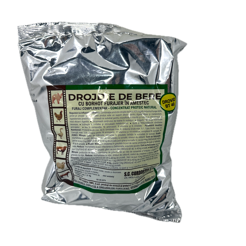 Furaj Drojdie De Bere Cu Borhot Drovid Bt40 1,5 Kg