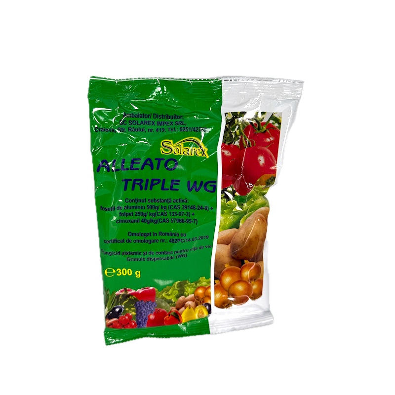 Alleato Triple Wg 300 Gr, Fungicid Sistemic Si De Contact, 3 Substante Active (Fosetil De Aluminiu, Cimoxanil, Folpet), Vita De Vie