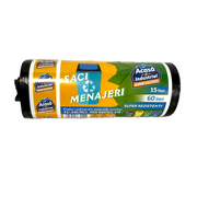 Saci Menajeri Negri 60 L, 15 Buc/Rola, Produsi In Romania