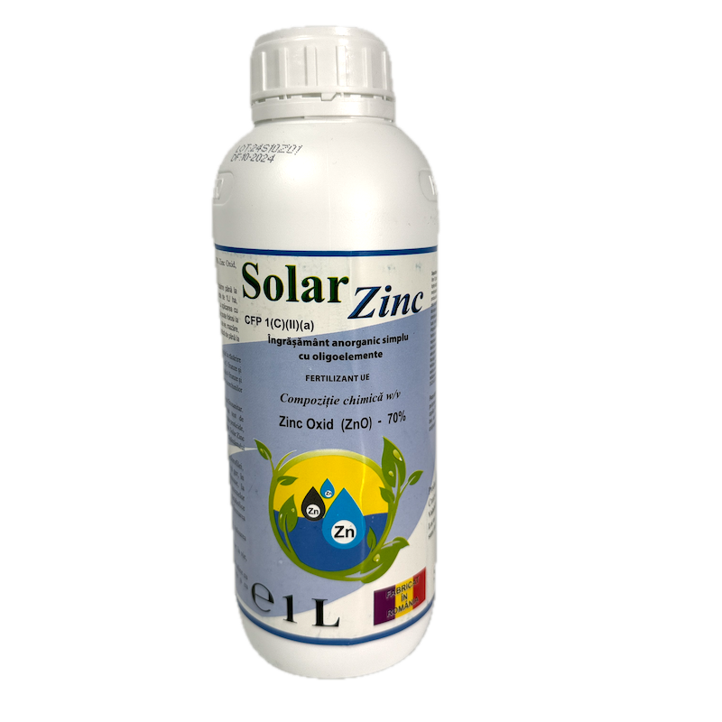 Solar Zinc 1L, Ingrasamant Foliar Lichid, Solarex, Pe Baza De Zinc