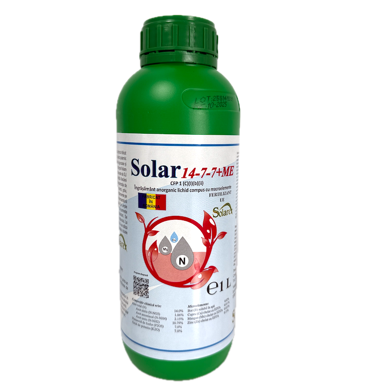 Solar 14-7-7+Me 1L, Ingrasamant Foliar Lichid, Solarex Tip Npk