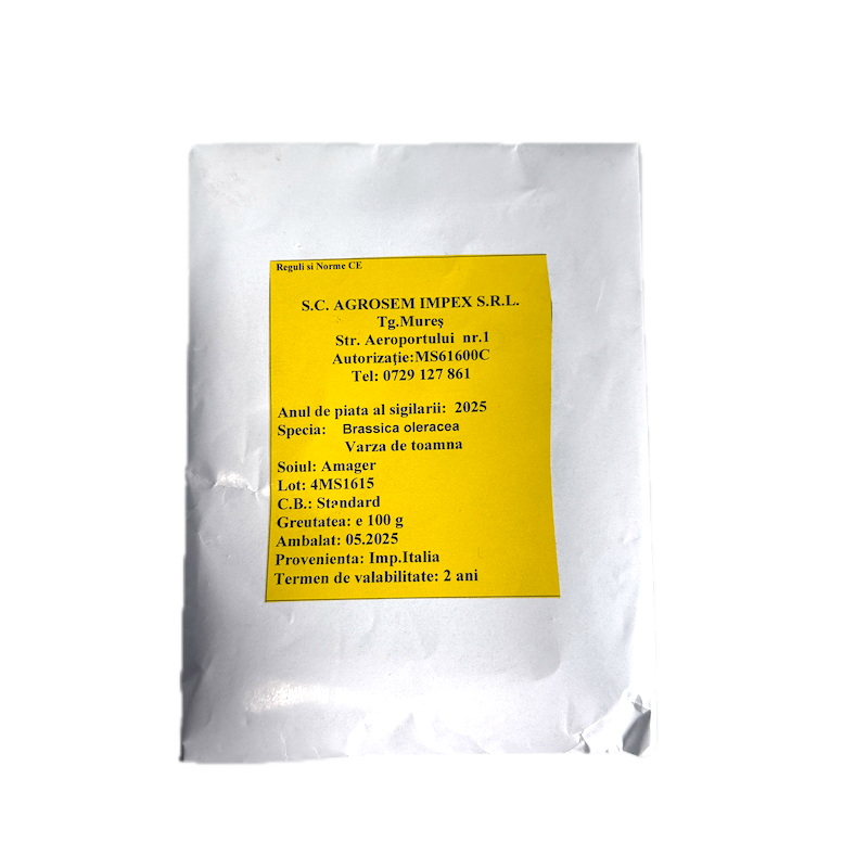 Seminte Varza De Toamna Amager 100 Gr, Agrosem