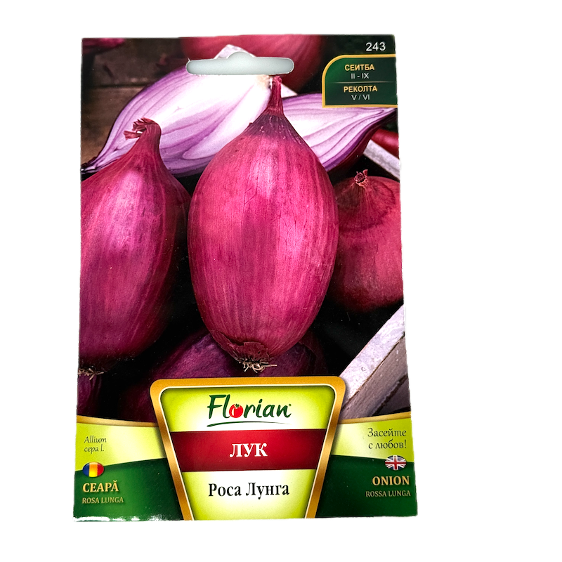 Seminte Ceapa Rosa Lunga 1,5 Gr, Florian Bulgaria