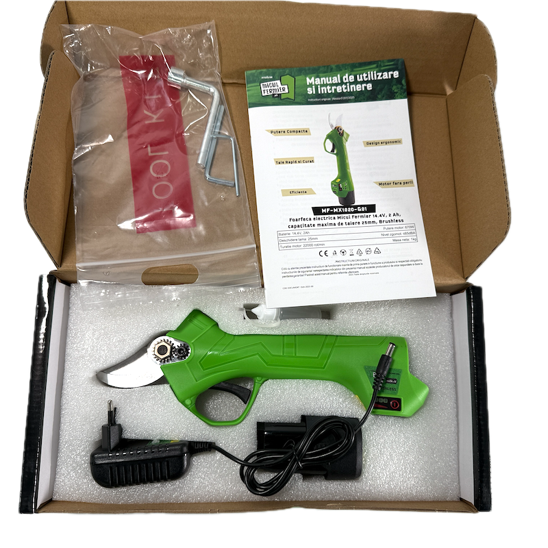 Foarfeca Electrica Micul Fermier 25 Mm, 14.4V, 2Ah, Brushless Mf-Mx1020-G01