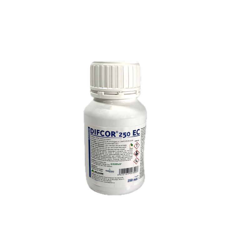 Difcor 250Ec 250 Ml, Fungicid Sistemic, (Mar, Par, Telina, Gutui, Piersic, Cais, Prun, Morcov, Pastarnac, Nap, Sfecla De Zahar, Sfecla, Sfecla Furajera, Sparanghel, Broccoli, Varza, Tomate, Rapita, Trandafir, Plante Ornamentale)