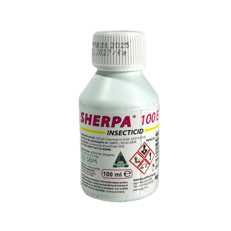 Sherpa 100Ew 100 Ml, Insecticid Cu Spectru Larg (Mar, Prun, Legume, Hamei)