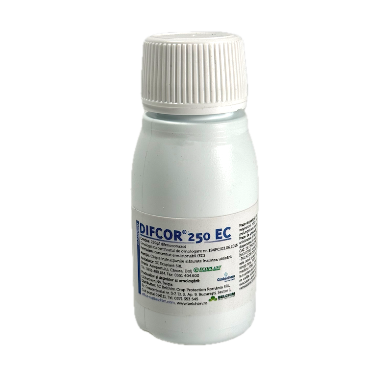 Difcor 250Ec 50 Ml, Fungicid Sistemic, (Mar, Par, Telina, Gutui, Piersic, Cais, Prun, Morcov, Pastarnac, Nap, Sfecla De Zahar, Sfecla, Sfecla Furajera, Sparanghel, Broccoli, Varza, Tomate, Rapita, Trandafir, Plante Ornamentale)