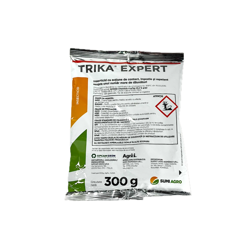 Trika Expert 300 Gr, Insecticid De Contact Si Ingestie, Combate Buha Semanatorilor, Carabusul De Mai, Viermele Sarma (Porumb, Sorg, Mei, Floarea Soarelui, Cartof, Pepeni, Morcov, Varza, Flori, Tomate, Vinete)
