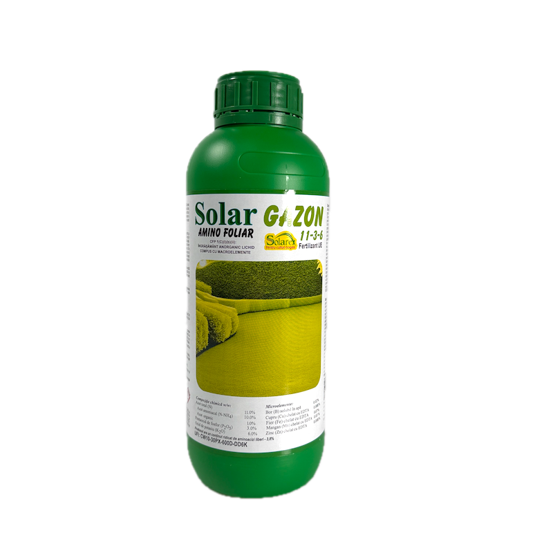 Solar Gazon 11-3-6 1L, Ingrasamant Foliar Cu Aminoacizi, Npk Si Microelemente Pentru Gazon