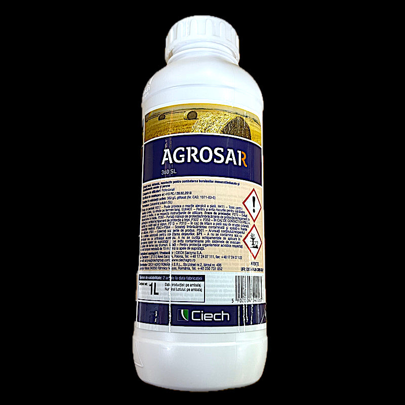Agrosar 360Sl 1L, Erbicid Total Sistemic, Post Emergent, Neselectiv, Glifosat (Buruieni Monocotiledonate Si Dicotiledonate, Anuale Si Perene)