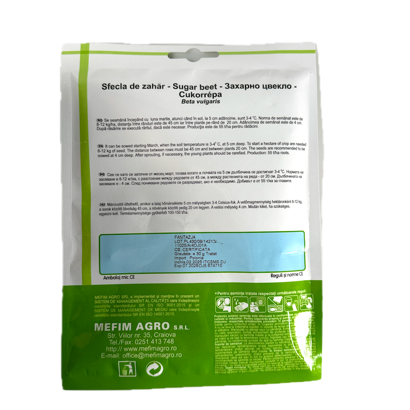 Seminte Sfecla De Zahar Fantazja 30 Gr, Mefim