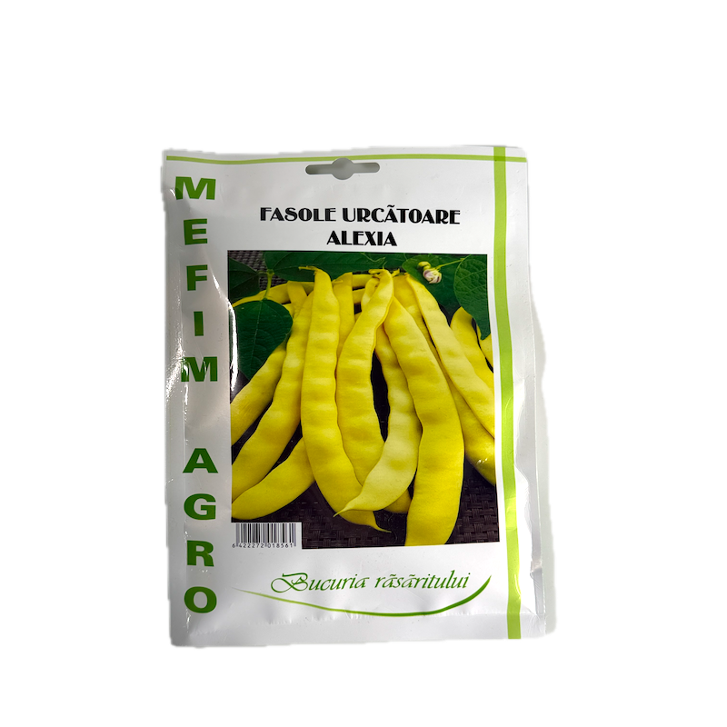 Seminte Fasole Urcatoare Galbena Lata Alexia 50 Gr, Mefim