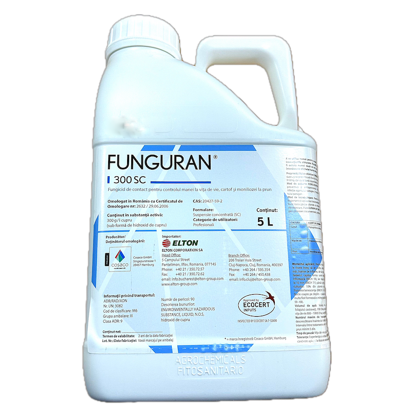 Funguran 300Sc 5 L Fungicid Cupric De Contact (Vita De Vie, Tomate, Castraveti, Cartofi, Fasole, Ceapa)