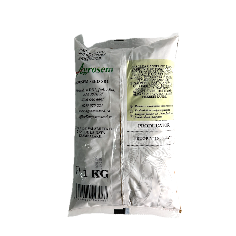 Seminte Fasole Pitica Pentru Boabe Albe Cannelino 1 Kg, Agrosem