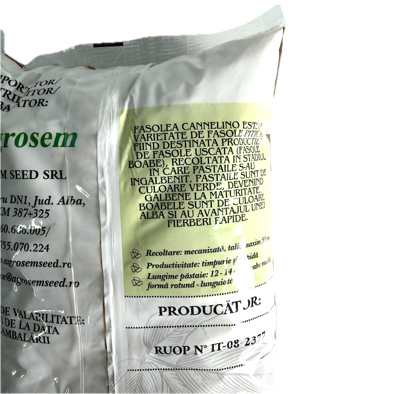 Seminte Fasole Pitica Pentru Boabe Albe Cannelino 1 Kg, Agrosem