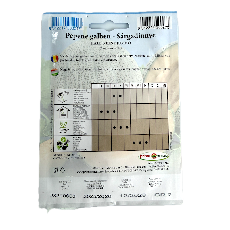 Seminte Pepene Galben Hale's Best Jumbo 2 Gr, Prima Sementi
