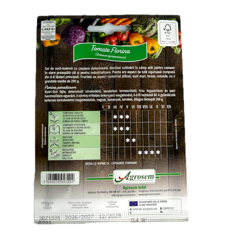 Seminte Tomate Florina 4 Grame, Agrosem