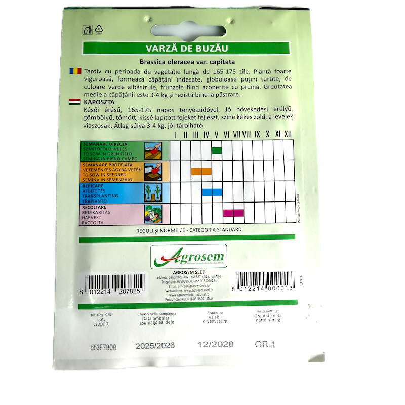 Seminte Varza De Buzau 1 Gr, Agrosem