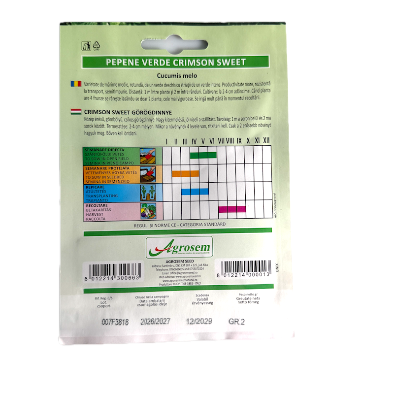 Seminte Pepene Verde Crimson Sweet 2 Gr, Agrosem