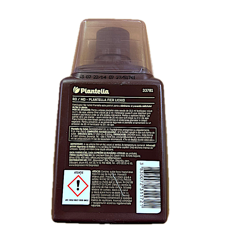 Plantella Ingrasamant Lichid Cu Fier 250 Ml, Foliar