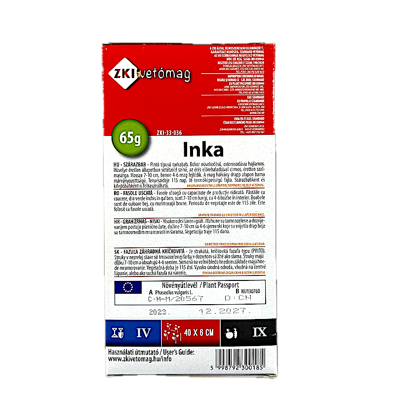 Seminte Fasole Oloaga Pestrita Inka 65 Gr, Zki