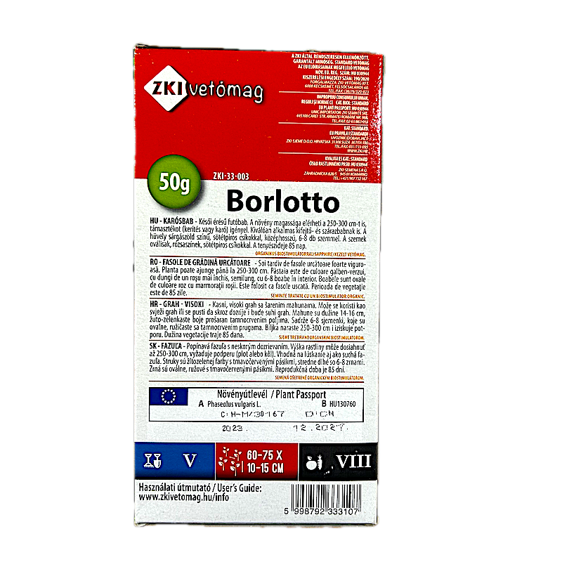 Seminte Fasole Urcatoare Pestrita Borlotto 50 Gr, Zki