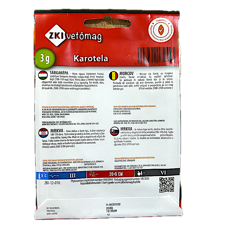 Seminte Morcov Karotela 3 Gr, Zki