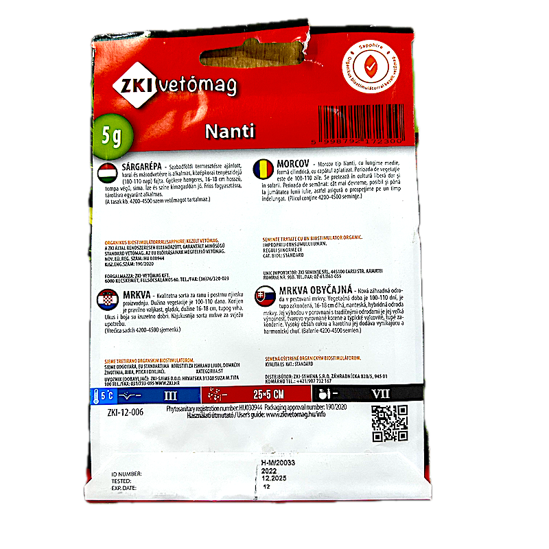 Seminte Morcov Nanti 5 Gr, Zki