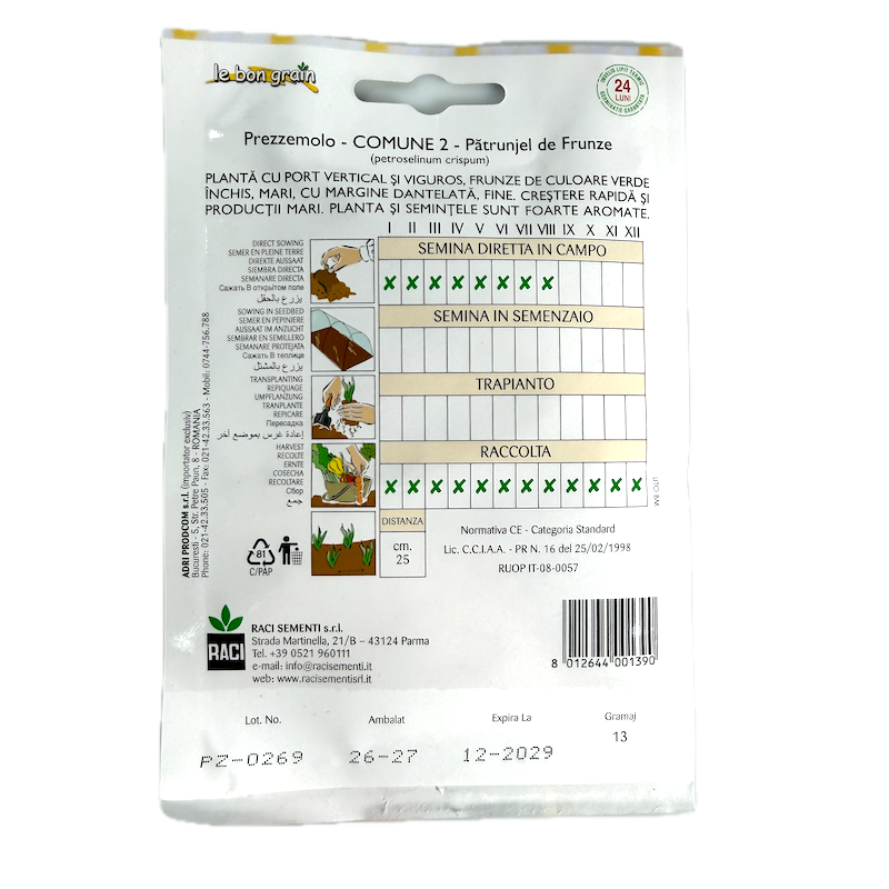 Seminte Patrunjel Frunza Comuna 13 Gr, Le Bon Grain